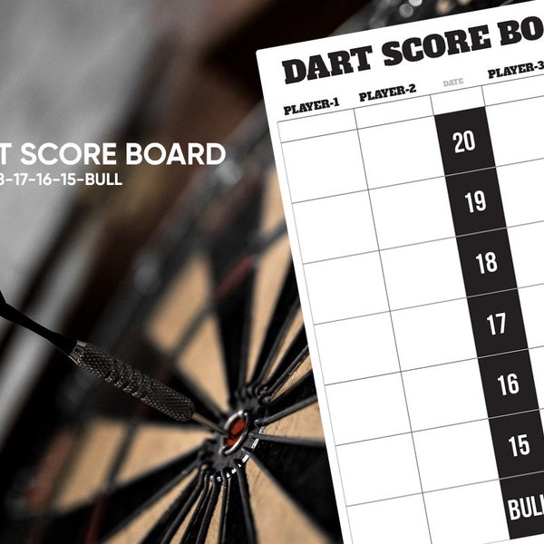 DART Score Board - A4 Paper - Template1