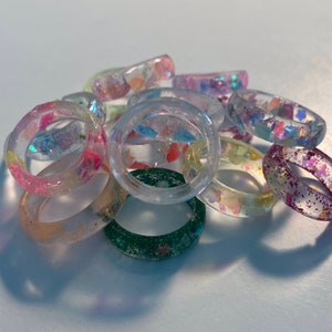 Funky Resin Rings- Customization Available