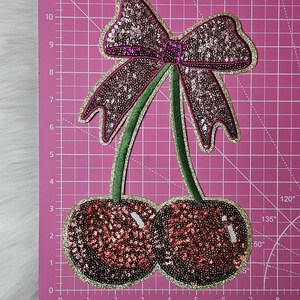 Cherry Sequin Patch Hat - White main image 0