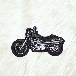 Motorcycle Green Embroidery On Patch