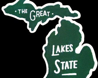 LARGE Michigan Iron on Patch, The Great Lakes State Iron On Patch, Large Michigan Lakes Iron on patch gift, Large Crewneck Iron on Patch,