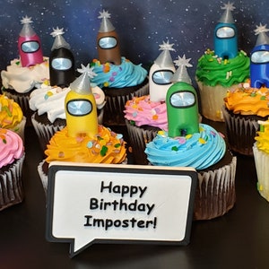 Birthday Crewmate Cupcake Toppers