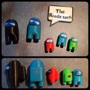 3d Printed Crewmate Magnet Family