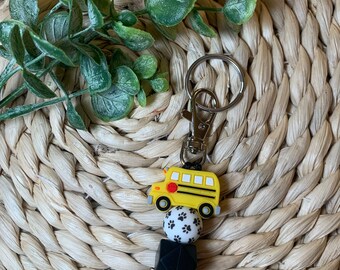 School Bus Silicone Mini Keychain / Teacher Bus Mini Keychain / Book bag Keychain / Teacher Mini Keychain / Zipper pull / Bag keychain