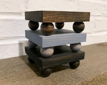 Square Wood Riser Stand / Pedestal Tray / Farmhouse Riser Stand / Wooden Riser / Square Stand / Farmhouse Coaster Tray / Tiered Tray Riser