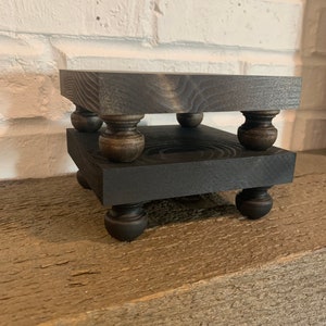 Square Wood Riser / Square Wood Stand / Farmhouse Riser Stand / Stained Riser / Wooden Pedestal / Oil Diffuser Stand / Kitchen Sink Riser