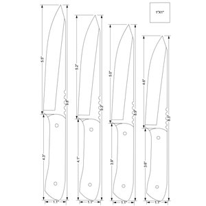 Hunter Knife Pattern – PDF Digital Download, Hunting Knife Blueprint, Knife Making Template