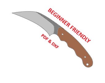 Karambit Knife Template for Stock Removal | Knifemaking Blueprint (PDF + DXF Download)