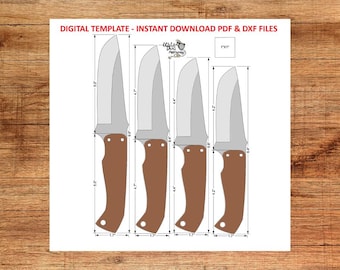 Hunter Knife PDF & DXF Pattern – Instant Download Knife Template ...