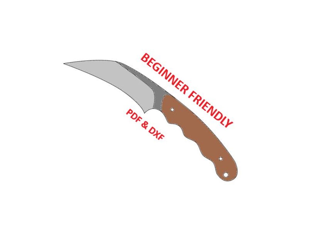 Karambit Knife Template for Stock Removal | Knifemaking Blueprint (PDF ...