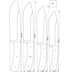 Hunter Knife Blueprint PDF – Printable Knife Pattern for Knife Making, DIY Download