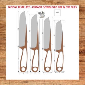 Hunting Knife Design Template – Printable PDF & DXF, Outdoor Blade Making Pattern