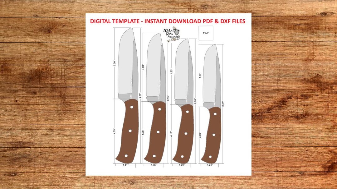 Skinner Knife Template Knifemaking Blueprint (PDF & DXF Digital