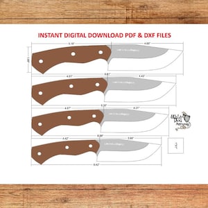 Drop point Knife template PDF - DXF , Knives, survival knife, knifemaking template