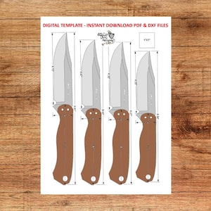 Jägermesser Vorlage zur Lagerabnahme | Ausgewogenes Feldmesser Schnittmuster (PDF + DXF)