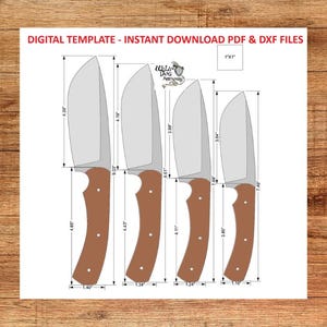 Skinner Knife Template – Digital PDF Pattern & Print Files for Bladesmiths / Knife Makers