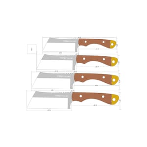 Plantilla de cuchillo de carnicero: Patrón imprimible (PDF, DXF)