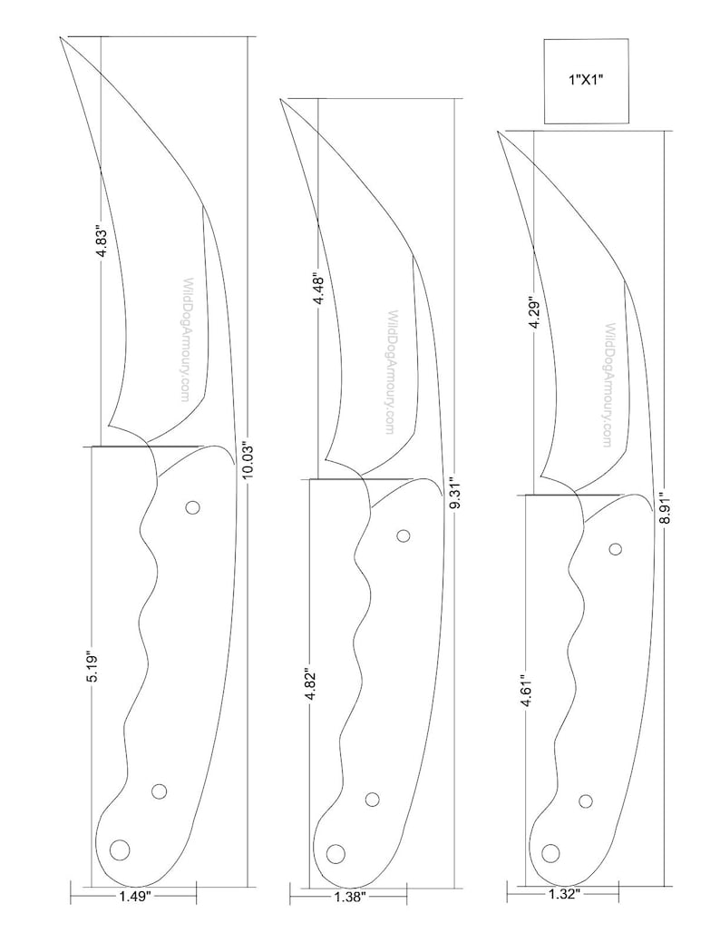 Karambit Knife Template for Stock Removal | Knifemaking Blueprint (PDF ...