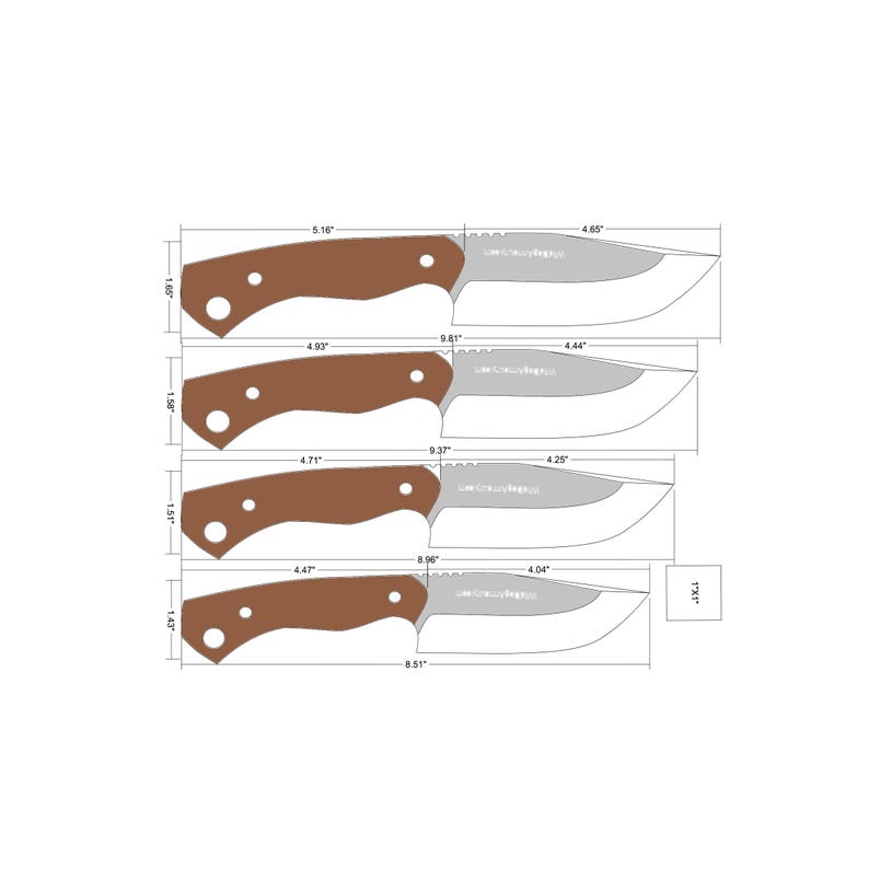 Drop Point Knife Template (PDF & DXF) – Balanced Blade Pattern for Hand ...