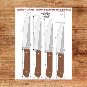 Hunter Knife Template: Knifemaking Blueprint (Digital Download PDF & DXF)