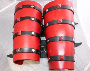 Leather Vambraces, Bracers, Arm Guard, Body Armor / Armour, Tooled