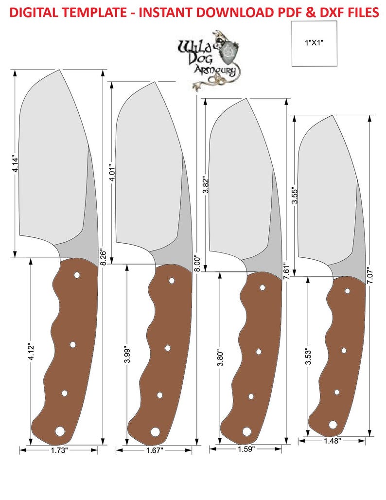 Knife Template Bundle – 22 Proven Blade Patterns in Multiple Sizes (PDF ...