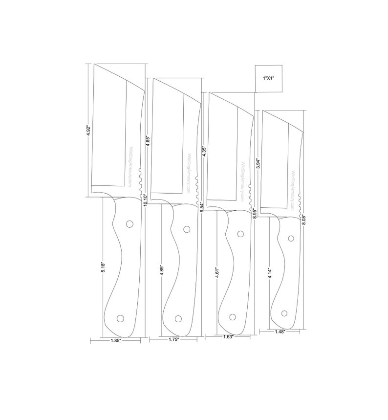 Cleaver Knife Template PDF- DXF – Printable Butcher Knife Pattern, Meat ...