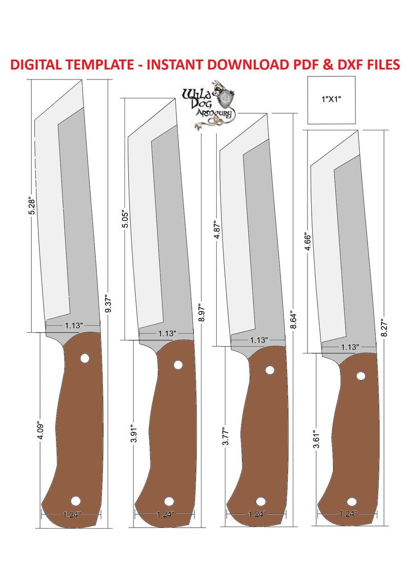 Knife Template Bundle – 22 Proven Blade Patterns in Multiple Sizes (PDF ...