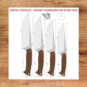 Hunter Knife Template PDF & DXF – Printable Hunting Knife Pattern, Outdoor Survival Blade Plan, DIY Knife Making Download