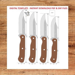 Hunting Knife Making Template –  PDF & DXF Pattern, Survival Blade Plan