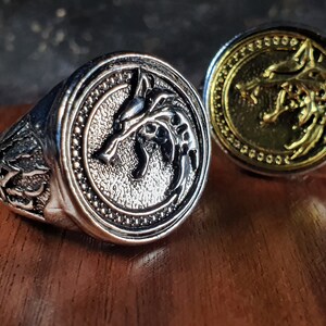 The Witcher Ring / The Witcher 3 Silver Signet Wolf Ring / | Etsy