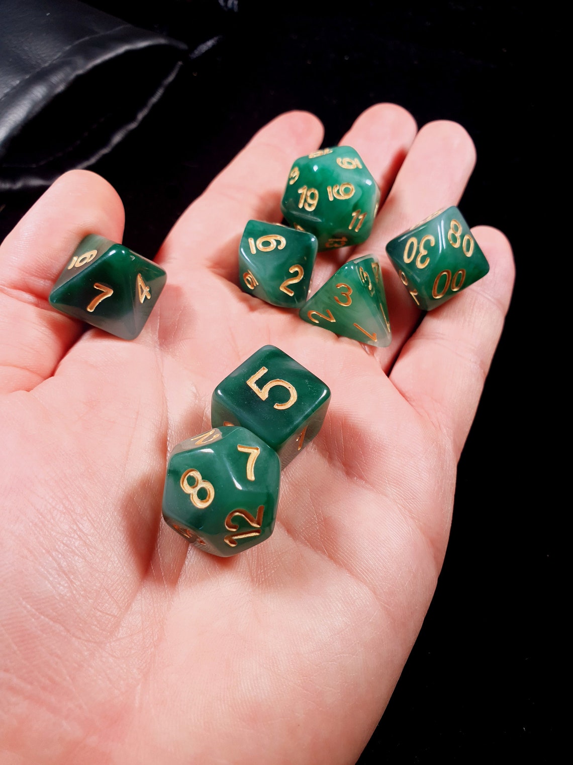Jade Dnd Dice Set / 7pcs Dungeons and Dragons Gemstone Dnd Etsy