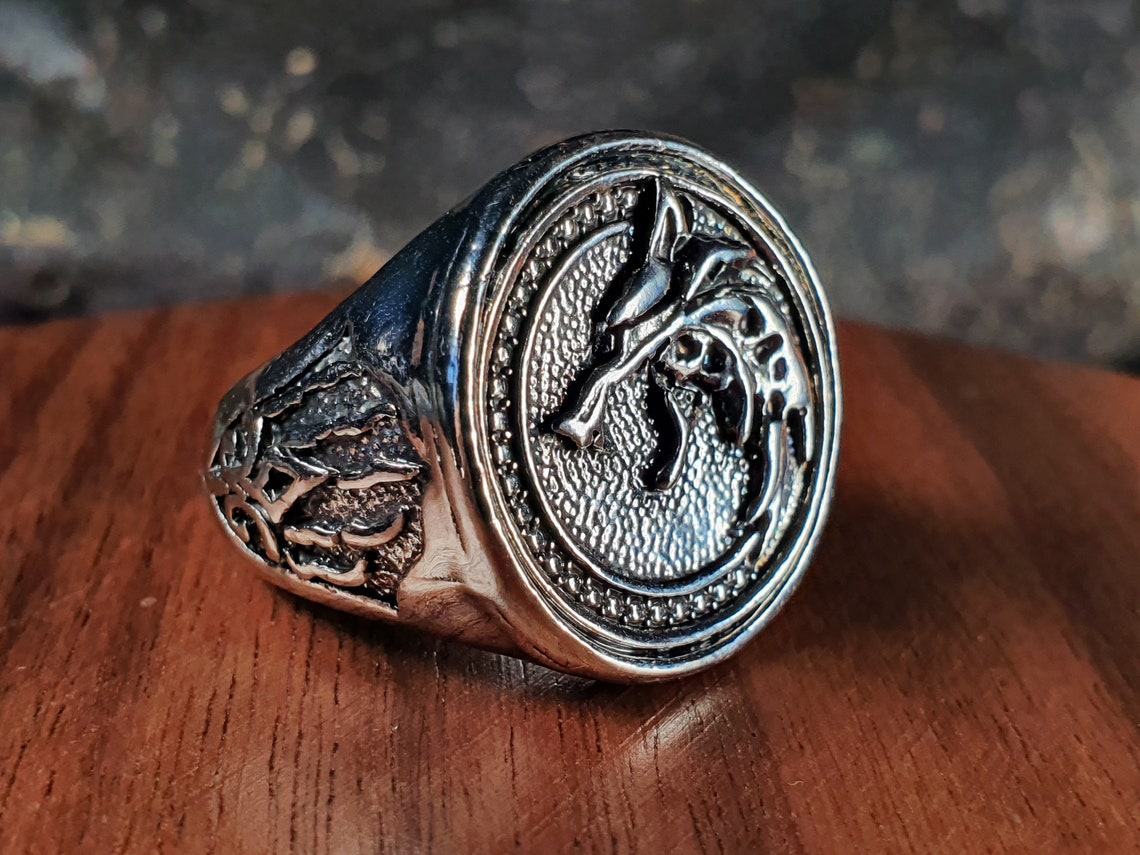 The Witcher Ring / The Witcher 3 Silver Wolf Ring / Etsy