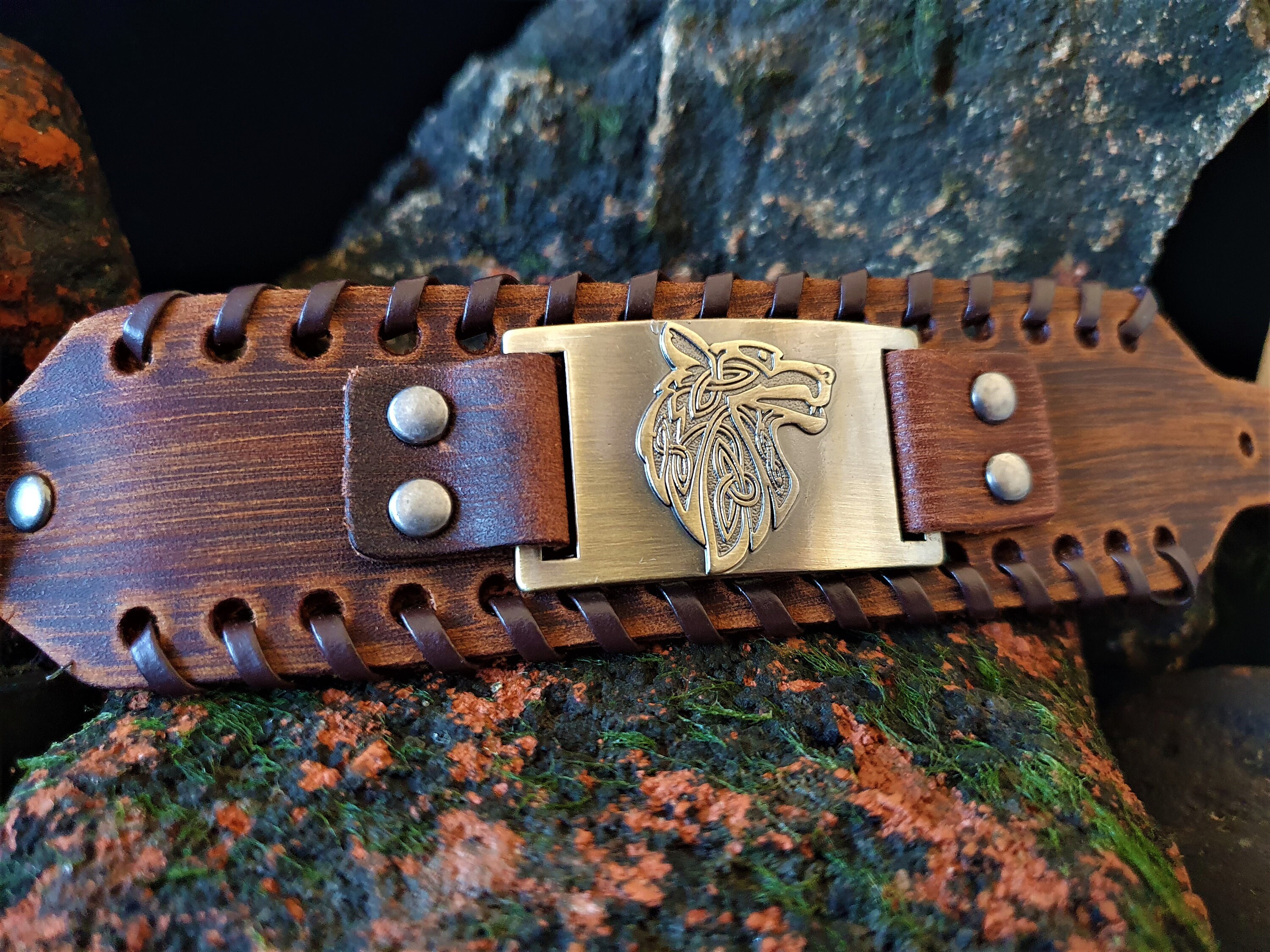 Leather viking bracelet Clearance