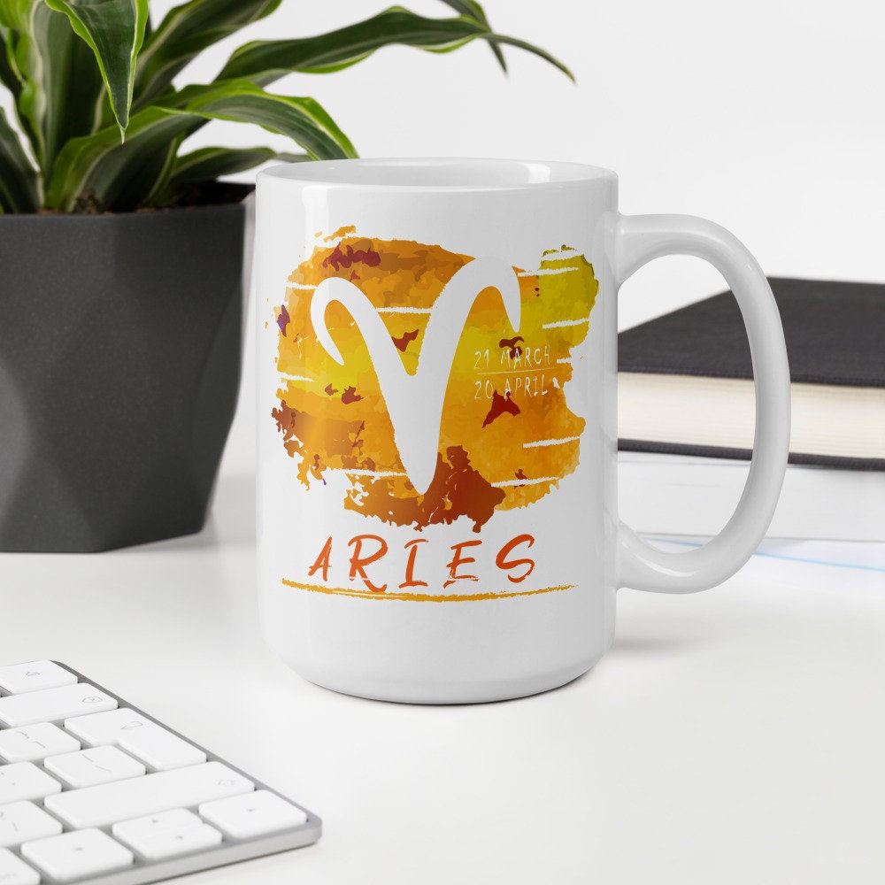 Coffee Mug Aries Zodiac Astrological Sign Present Mart Etsy