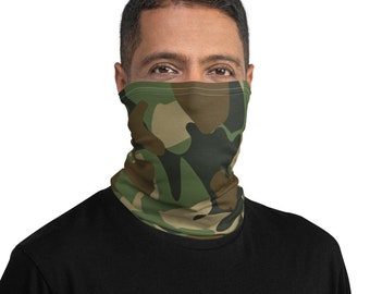 Universal Neck Gaiter With Camo Army print, Camo Balaclava Neck, Bandana, Tube Scarf Bike Gaiter,Hiking Face Mask,hunting neck gaiter
