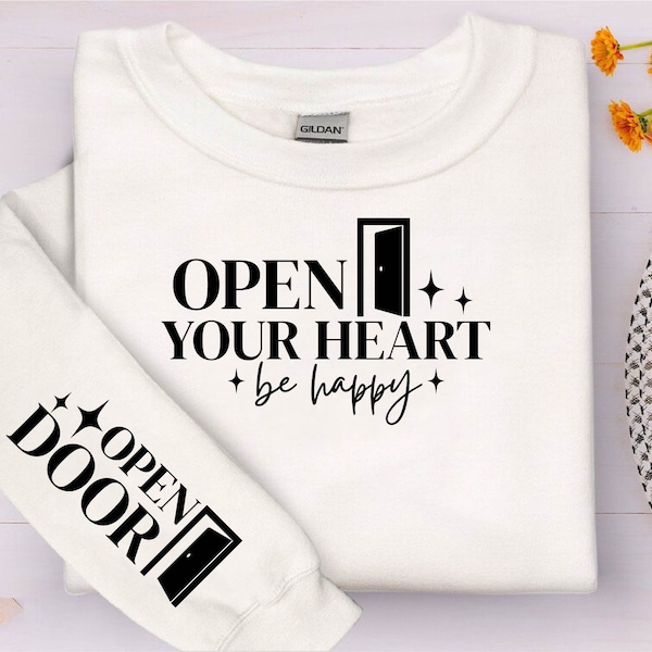 Open your heart be happy/Happiness Svg Design/Print Design/instant download/svg cut files/ be happy/tee design/sleeve tshirt design/svg