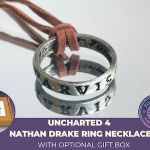 Jogo de filme Uncharted 4 Colar Nathan Drake Cosplay Ring Leather Code  Ancient Vintage Pendant Jewelry Prop