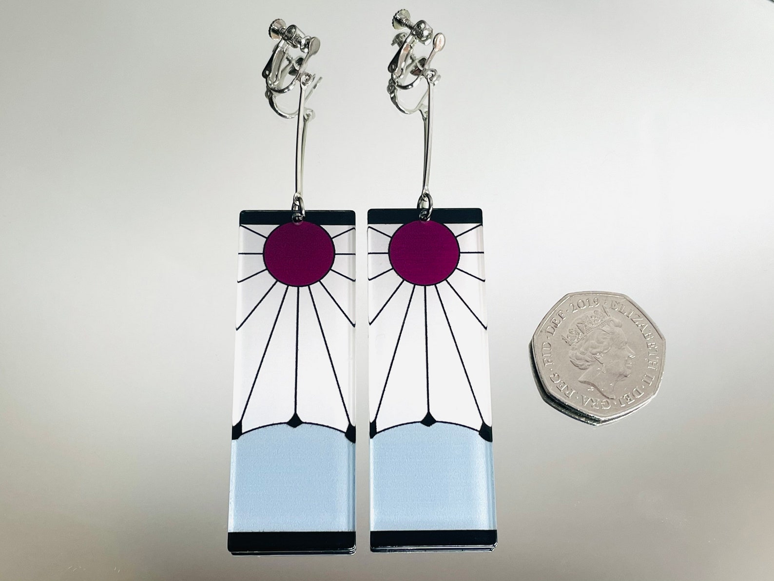 Hanafuda earrings Tanjiro Kamado Japanese Anime Demon Slayer Etsy