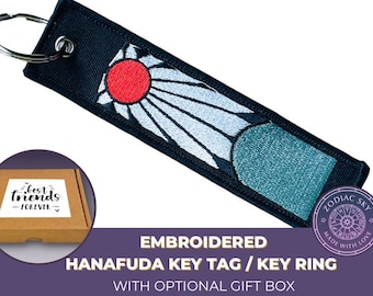 Personalised anime jewellery gift box:  Japanese Anime Hanafuda Cosplay Manga embroidered key tag | keychain | key ring | Anime gift