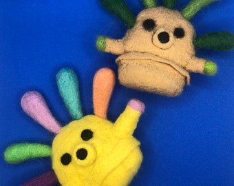 Needle Felted Squeakoids (Squeaks when squeezed!)
