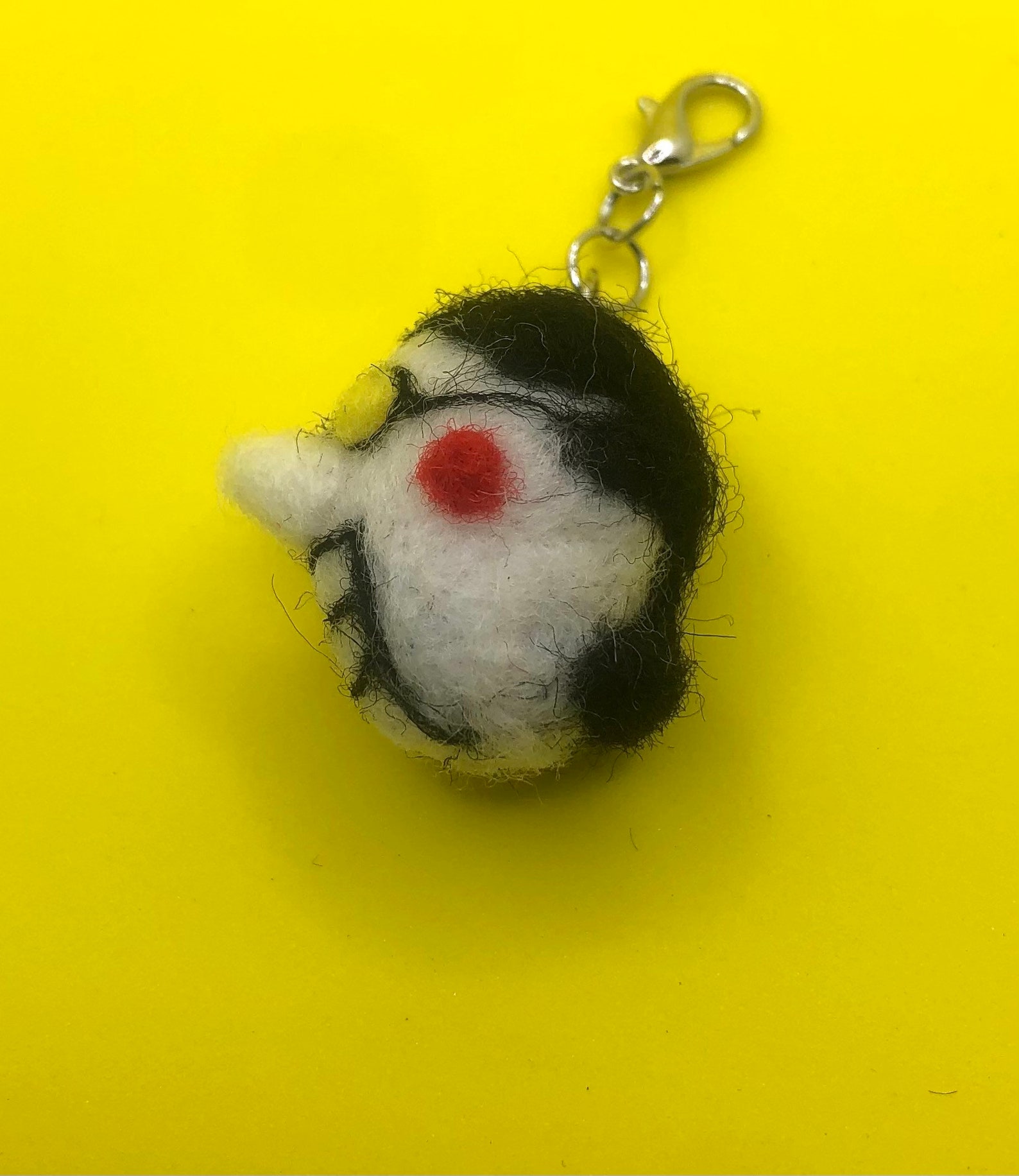 Mini Spamton Needle Felted Keychain Etsy