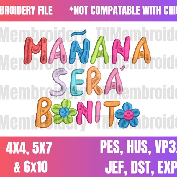 Fichier de broderie Karol G - 3 tailles - 6 formats - Manana Sera Bonito, Bichota
