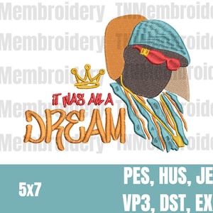 Biggie Smalls Embroidery File - Digital Download - LARGE - 9 Formats