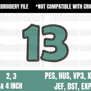 13 Embroidery File - 3 Sizes, 7 Formats