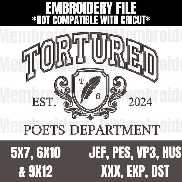 The Tortured Poets Department Embroidery File - 3 Sizes - All's Fair In Love And Poetry