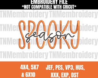 Broderifil för Halloween under den kusliga säsongen - 3 storlekar - 5 format - Spöklik storlek, hösttid, pumpor