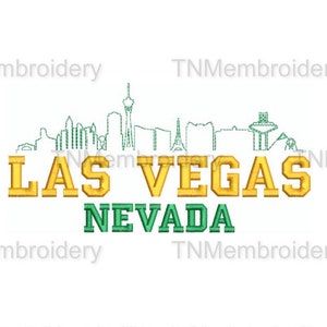Las Vegas Nevada Skyline Embroidery File - 2 Sizes - 5 Formats - 5x7, 6x10