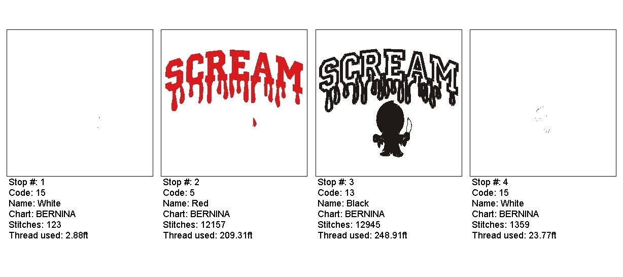 Scream Drip Scream Drip Halloween Embroidery File 3 Sizes 5 Formats - Etsy