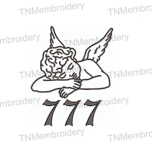 Angel Number 777 Embroidery File - 4 Sizes - 5 Formats